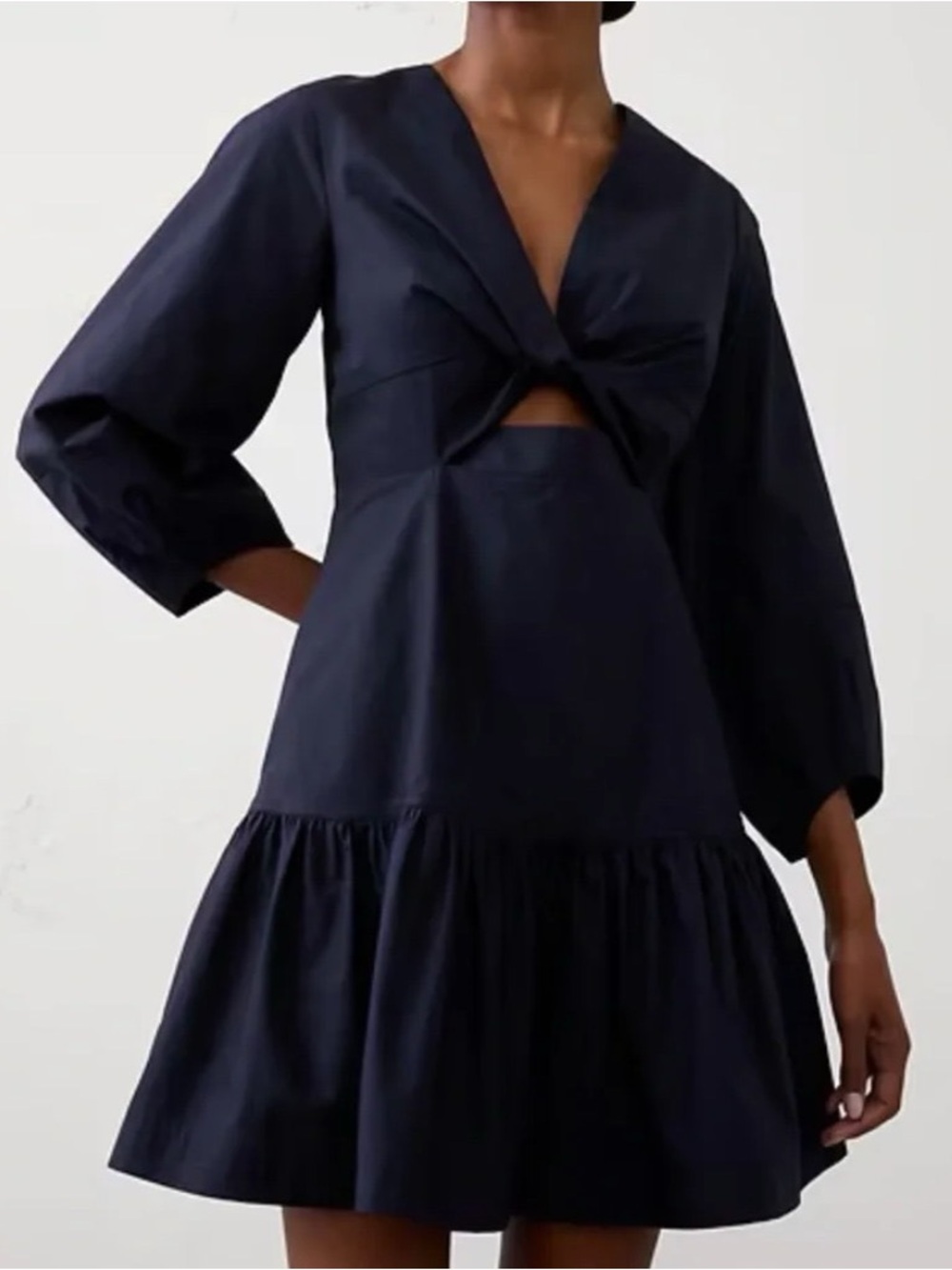 Banana Republic - Navy Knot Front Tiered Dress